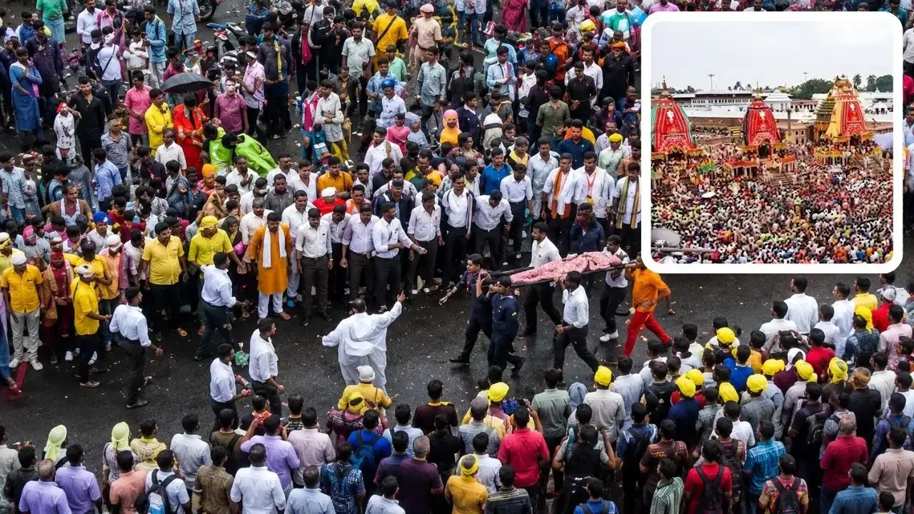 पुरी जगन्नाथ रथ यात्रा: शोभायात्रा के दौरान भीड़ बढ़ने से एक श्रद्धालु की मौत, 150 से अधिक प्रभावित पुरी जगन्नाथ रथ यात्रा: शोभायात्रा के दौरान भीड़ बढ़ने से एक श्रद्धालु की मौत, 150 से अधिक प्रभावित